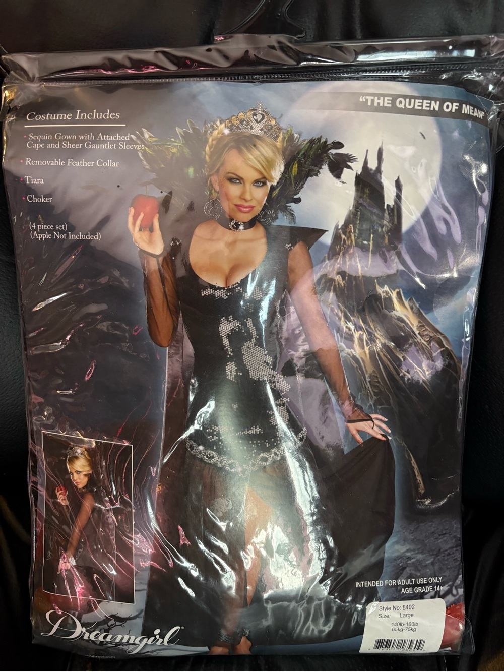 Dreamgirl Black Sequin Queen Costume Womens large